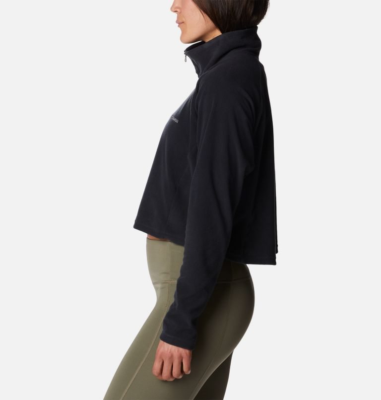 Women's Columbia Glacial Cropped Fleece II Sweatshirts Black | CA-I4A0C