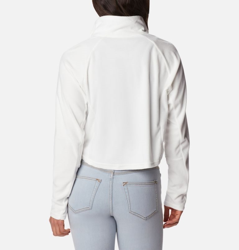 Women's Columbia Glacial Cropped Fleece II Sweatshirts White | CA-Q8346