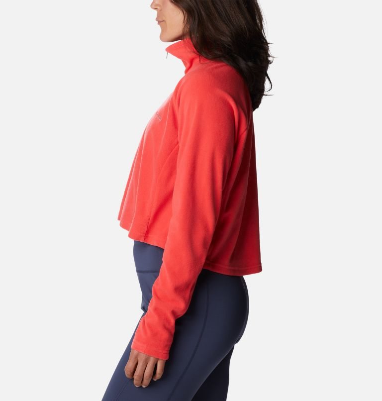 Women's Columbia Glacial Cropped Fleece II Sweatshirts Red | CA-R05A3