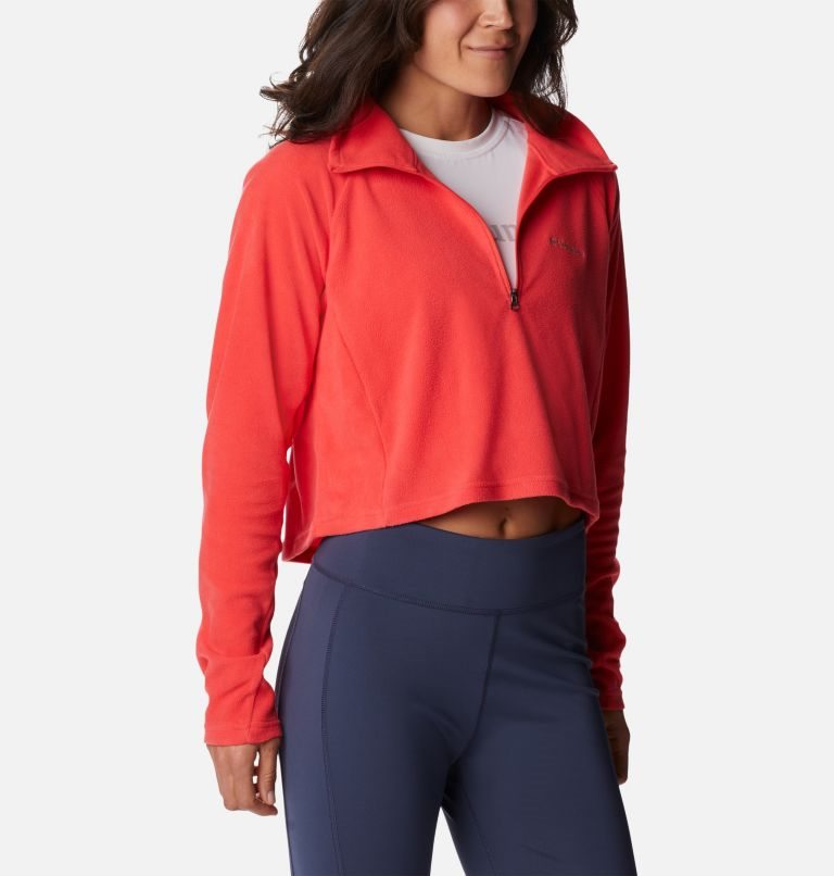Women's Columbia Glacial Cropped Fleece II Sweatshirts Red | CA-R05A3