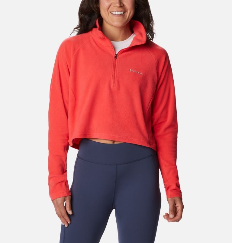 Women\'s Columbia Glacial Cropped Fleece II Sweatshirts Red | CA-R05A3