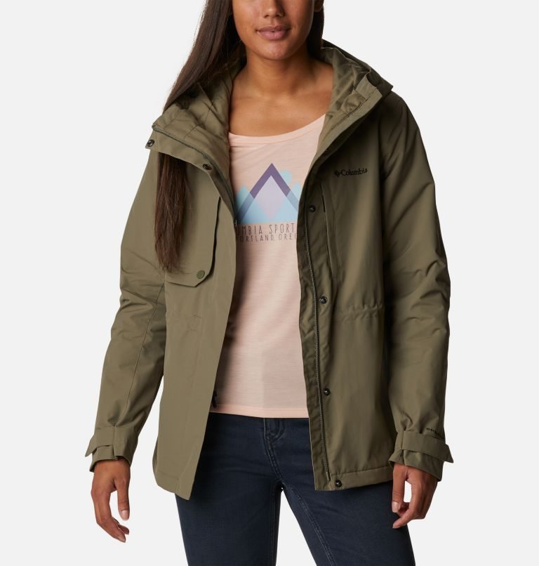 Women's Columbia Hadley Trail Jackets Olive | CA-ZL360