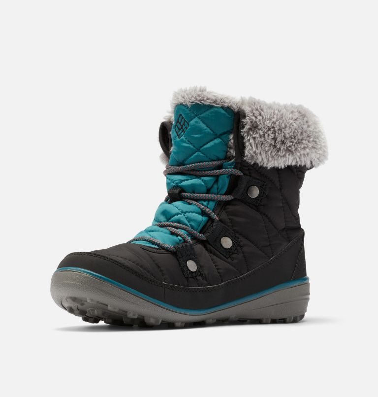 Women's Columbia Heavenly Shorty Omni-Heat Boots Black / Turquoise | CA-W38L1