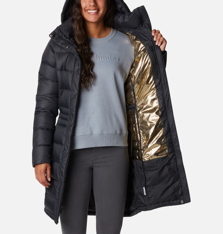 Women's Columbia Hexbreaker Elite Omni-Heat Infinity Down Jackets Black | CA-G4LA3