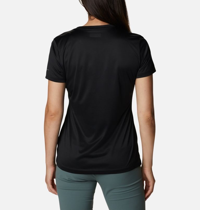 Women's Columbia Hike Crew T Shirts Black | CA-P5C64