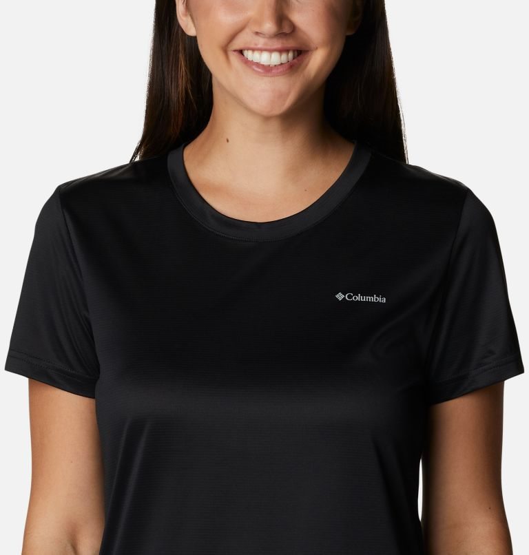 Women's Columbia Hike Crew T Shirts Black | CA-P5C64