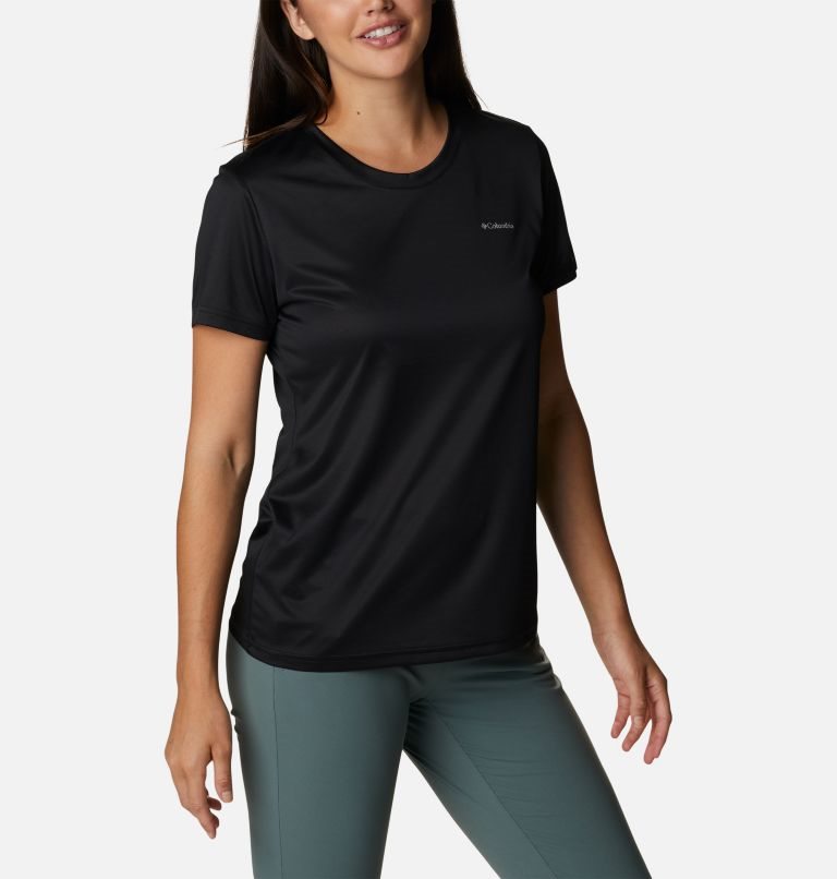 Women's Columbia Hike Crew T Shirts Black | CA-P5C64