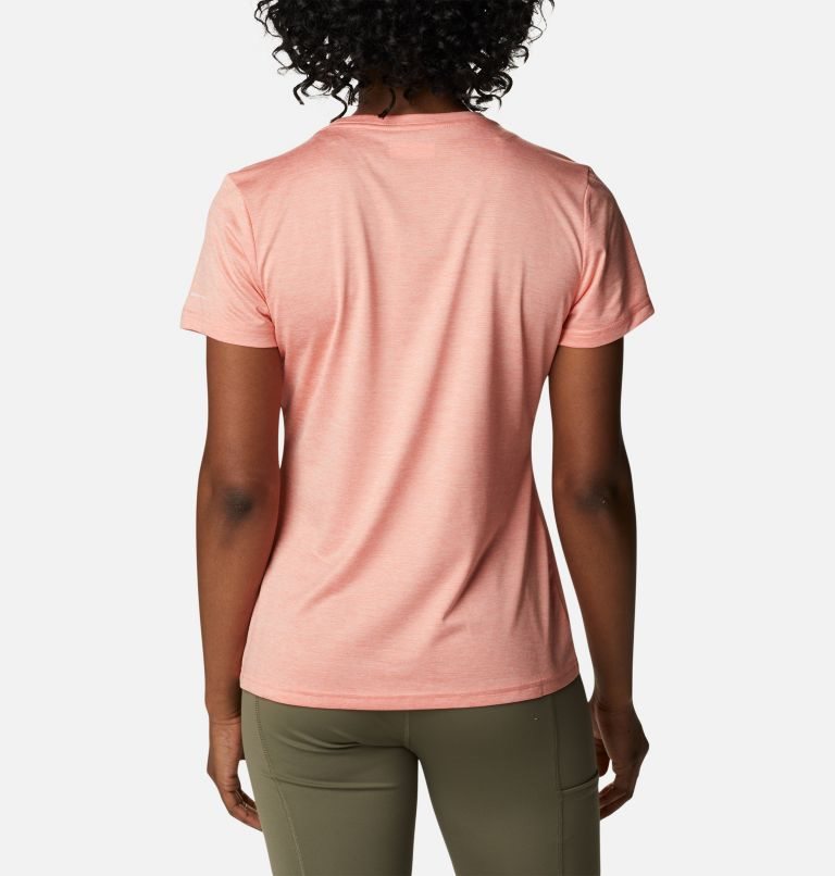 Women's Columbia Hike Crew T Shirts Coral | CA-F8A4C