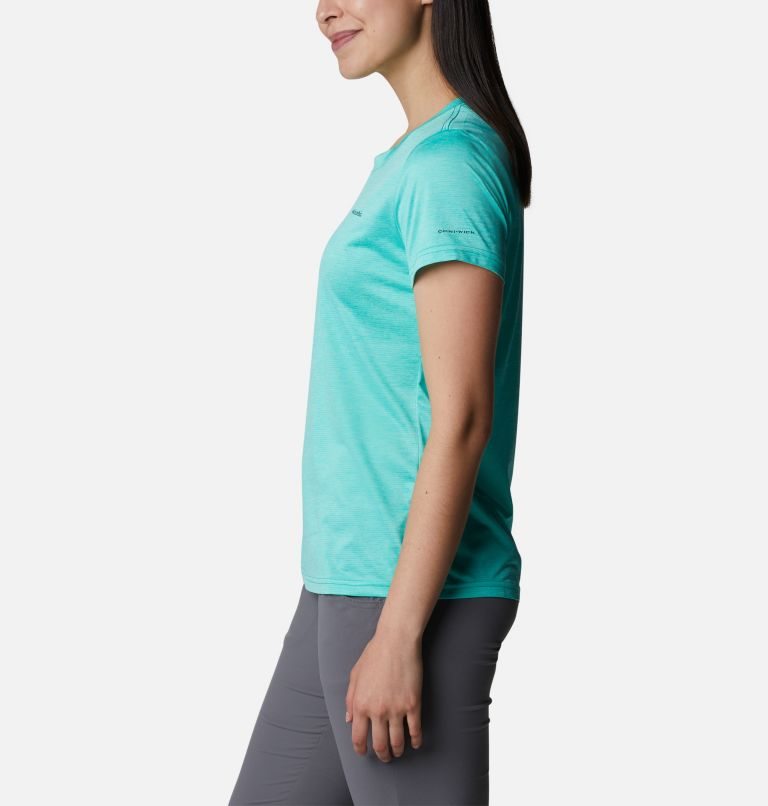 Women's Columbia Hike Crew T Shirts Turquoise | CA-YAC8L