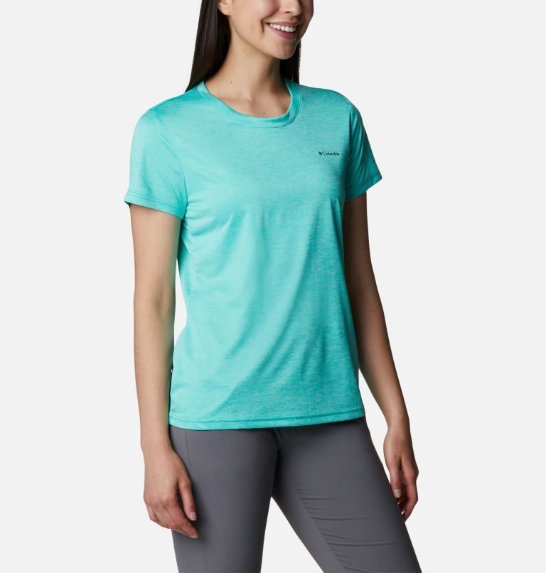 Women's Columbia Hike Crew T Shirts Turquoise | CA-YAC8L