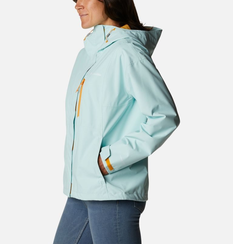 Women's Columbia Hikebound Rain Jackets Turquoise | CA-G4103
