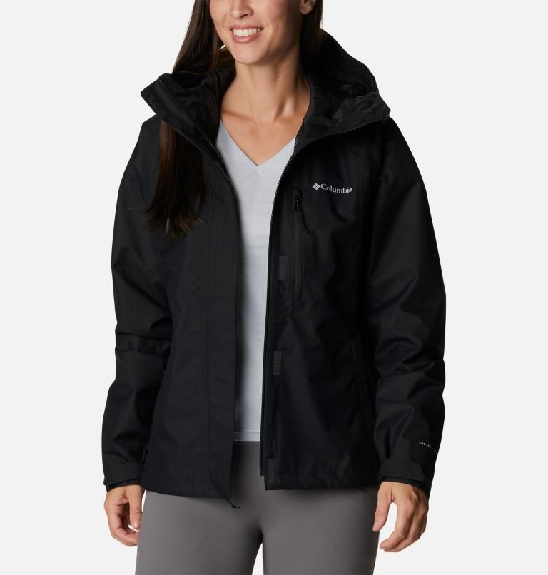Women's Columbia Hikebound Rain Jackets Black | CA-PA43C