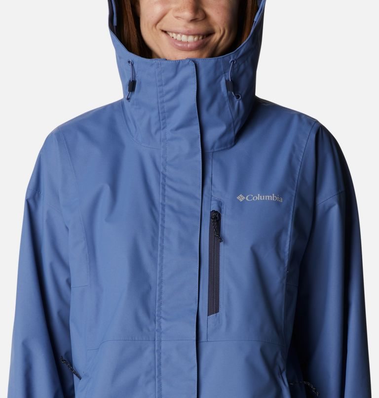 Women's Columbia Hikebound Rain Jackets Blue | CA-Q1LA5
