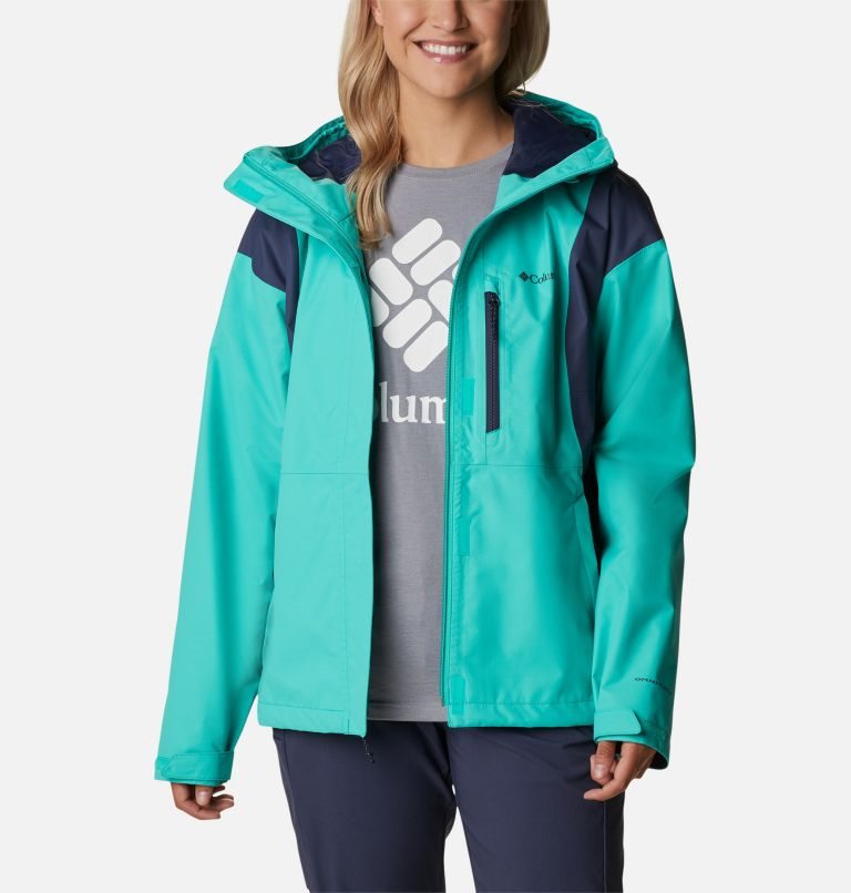 Women's Columbia Hikebound Rain Jackets Turquoise | CA-V5LC8