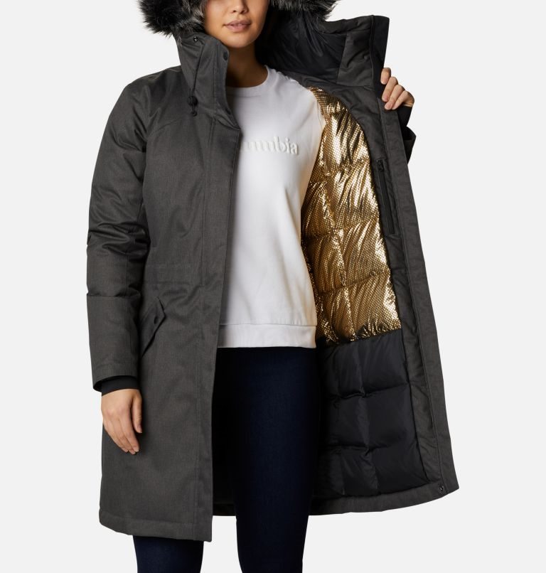 Women's Columbia Juniper Ridge Omni-Heat Infinity Down Parka Jackets Black | CA-B3164