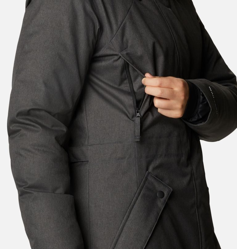 Women's Columbia Juniper Ridge Omni-Heat Infinity Down Parka Jackets Black | CA-B3164