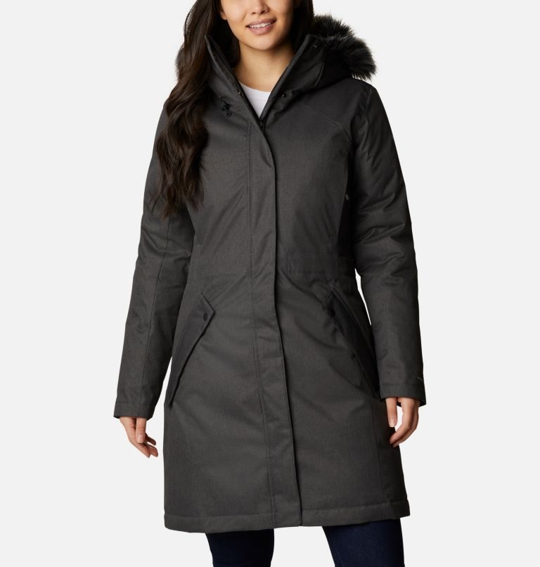Women\'s Columbia Juniper Ridge Omni-Heat Infinity Down Parka Jackets Black | CA-B3164