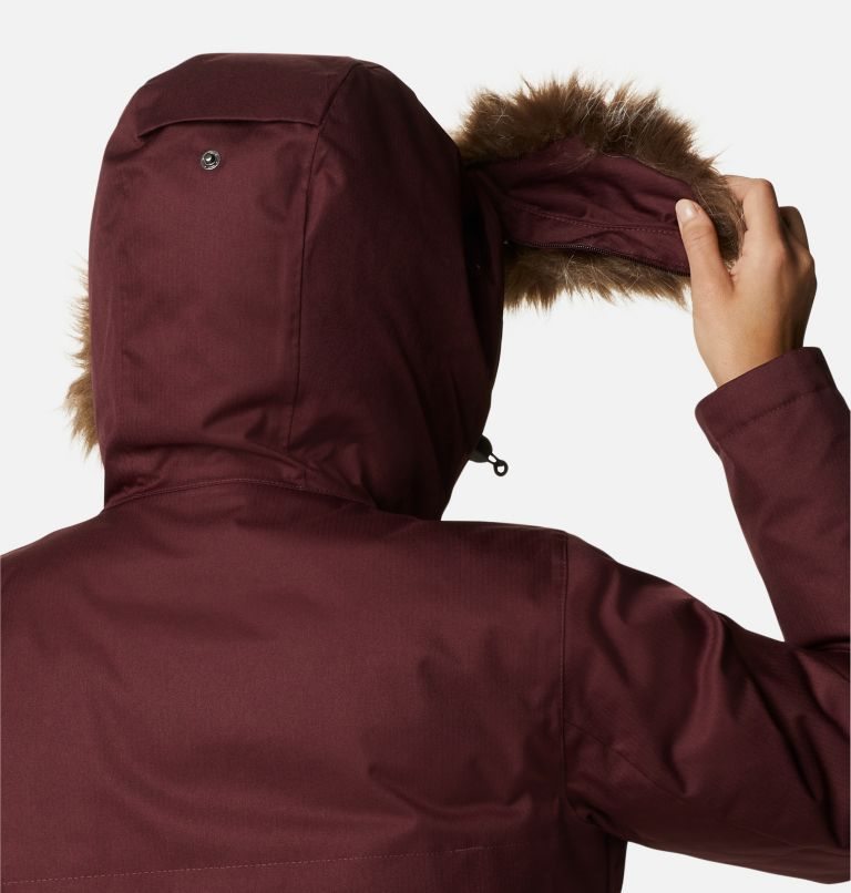 Women's Columbia Juniper Ridge Omni-Heat Infinity Down Parka Jackets Burgundy | CA-S51LA
