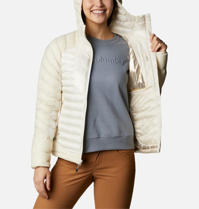Women's Columbia Labyrinth Loop Omni-Heat Infinity Hooded Insulated Jackets Cream | CA-BL1CA