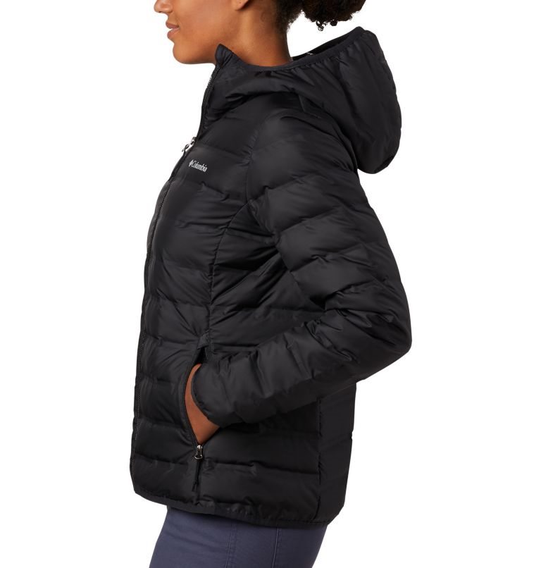 Women's Columbia Lake 22 Hooded Down Jackets Black | CA-J5L0A
