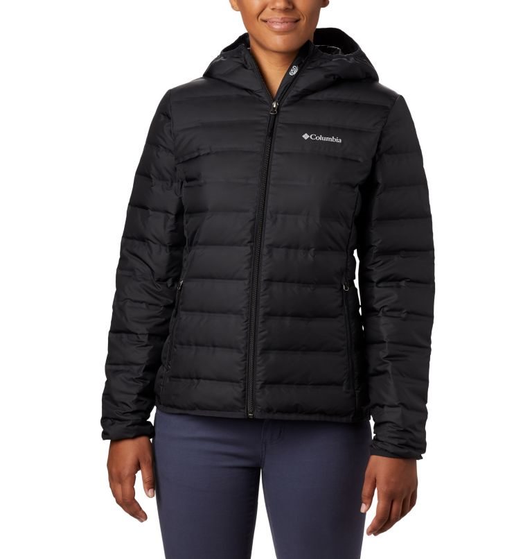 Women\'s Columbia Lake 22 Hooded Down Jackets Black | CA-J5L0A