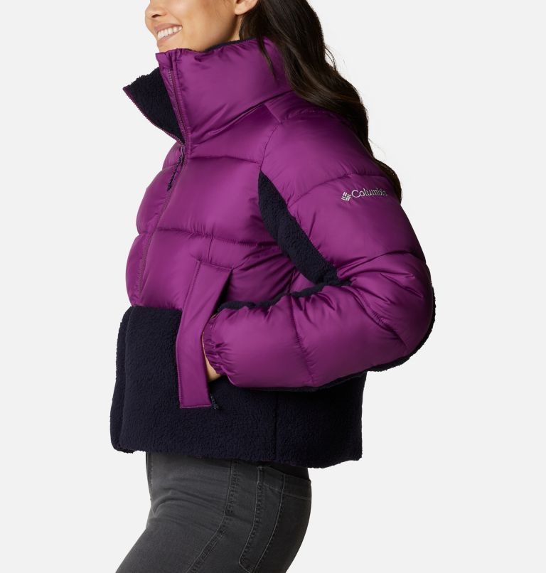 Women's Columbia Leadbetter Point Sherpa Hybrid Jackets Purple | CA-M53C6