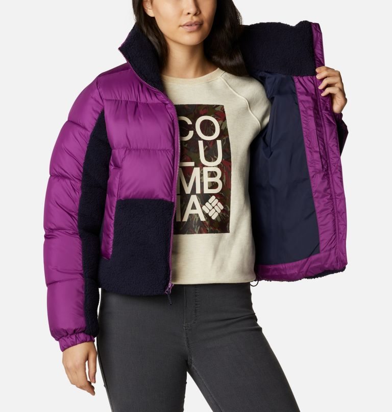 Women's Columbia Leadbetter Point Sherpa Hybrid Jackets Purple | CA-M53C6