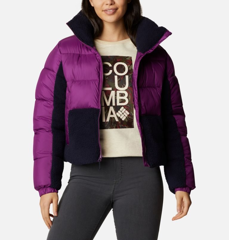 Women\'s Columbia Leadbetter Point Sherpa Hybrid Jackets Purple | CA-M53C6