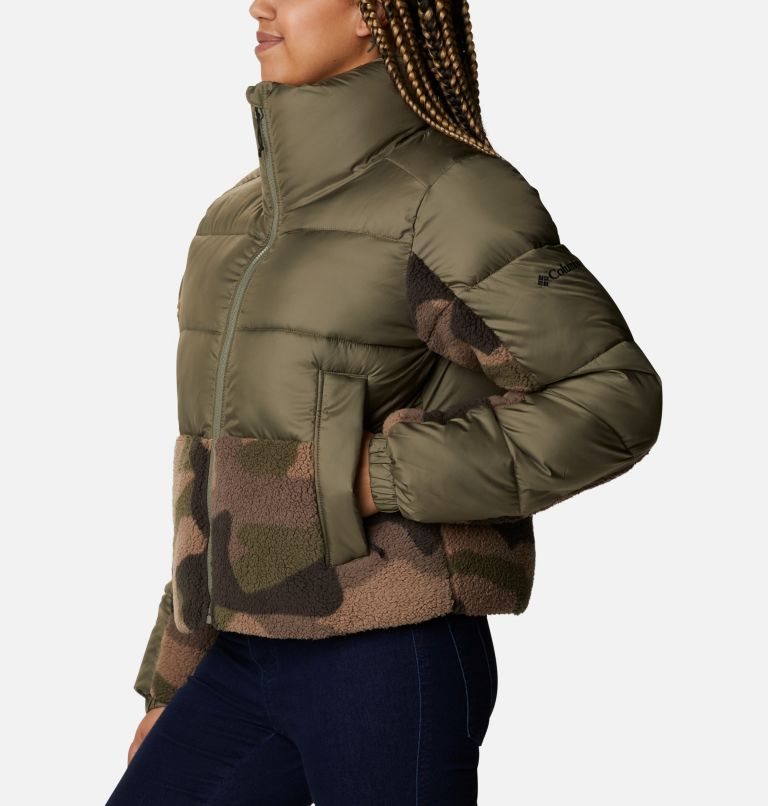 Women's Columbia Leadbetter Point Sherpa Hybrid Jackets Olive | CA-TA56L