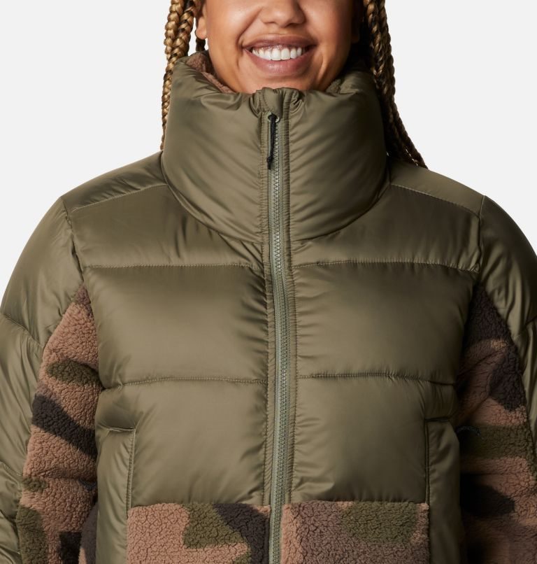 Women's Columbia Leadbetter Point Sherpa Hybrid Jackets Olive | CA-TA56L