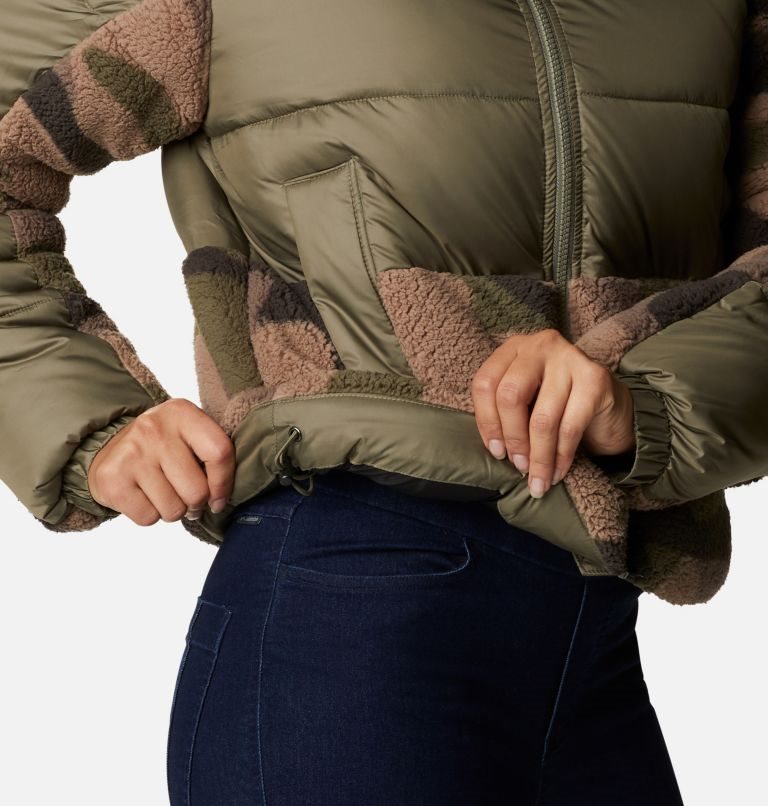Women's Columbia Leadbetter Point Sherpa Hybrid Jackets Olive | CA-TA56L