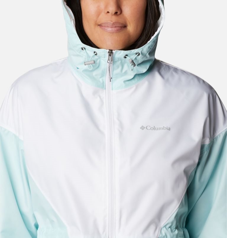 Women's Columbia Lime Rock Hill Windbreaker Jackets Mint / White | CA-M6A3L
