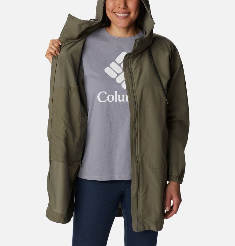 Women's Columbia Little Fields Long Jackets Olive | CA-T6354