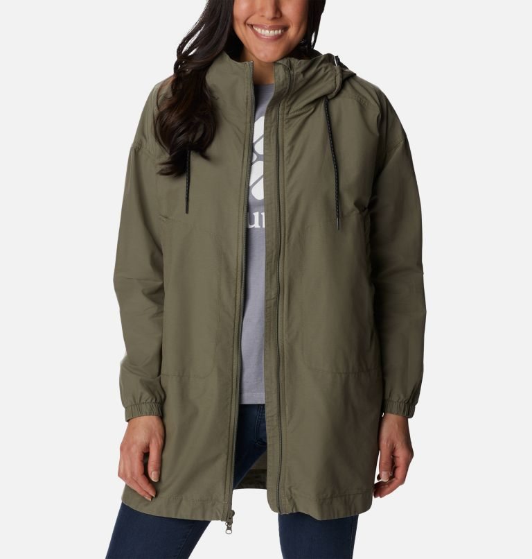 Women's Columbia Little Fields Long Jackets Olive | CA-T6354