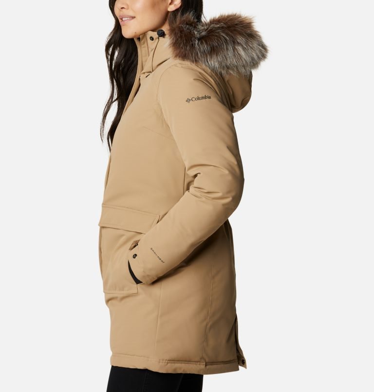 Women's Columbia Little Si Omni-Heat Infinity Insulated Parka Jackets Light Brown | CA-F1L65