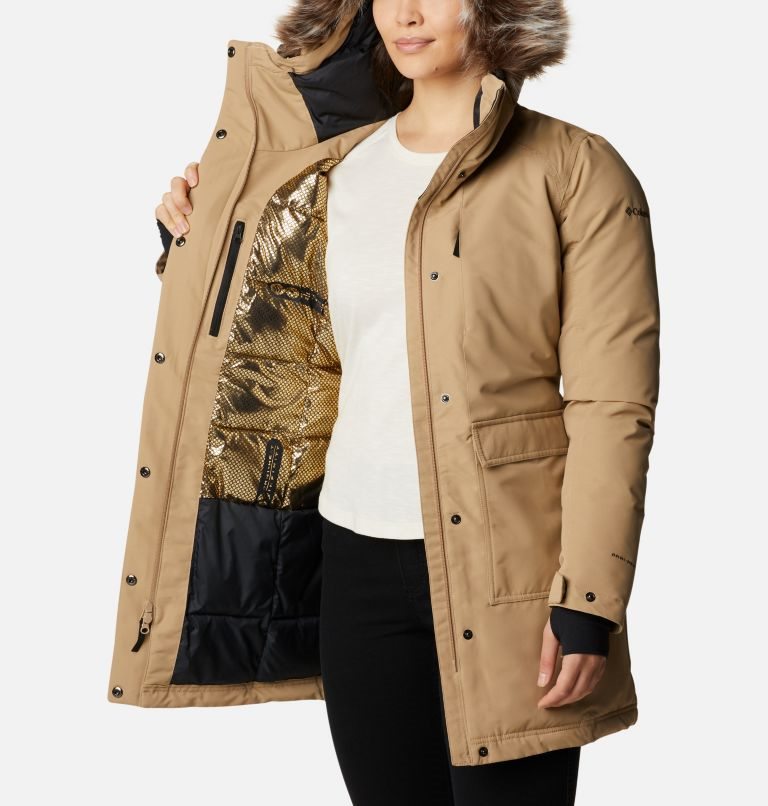 Women's Columbia Little Si Omni-Heat Infinity Insulated Parka Jackets Light Brown | CA-F1L65