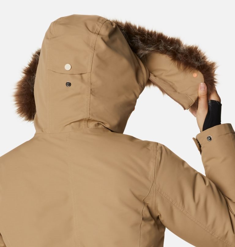 Women's Columbia Little Si Omni-Heat Infinity Insulated Parka Jackets Light Brown | CA-F1L65