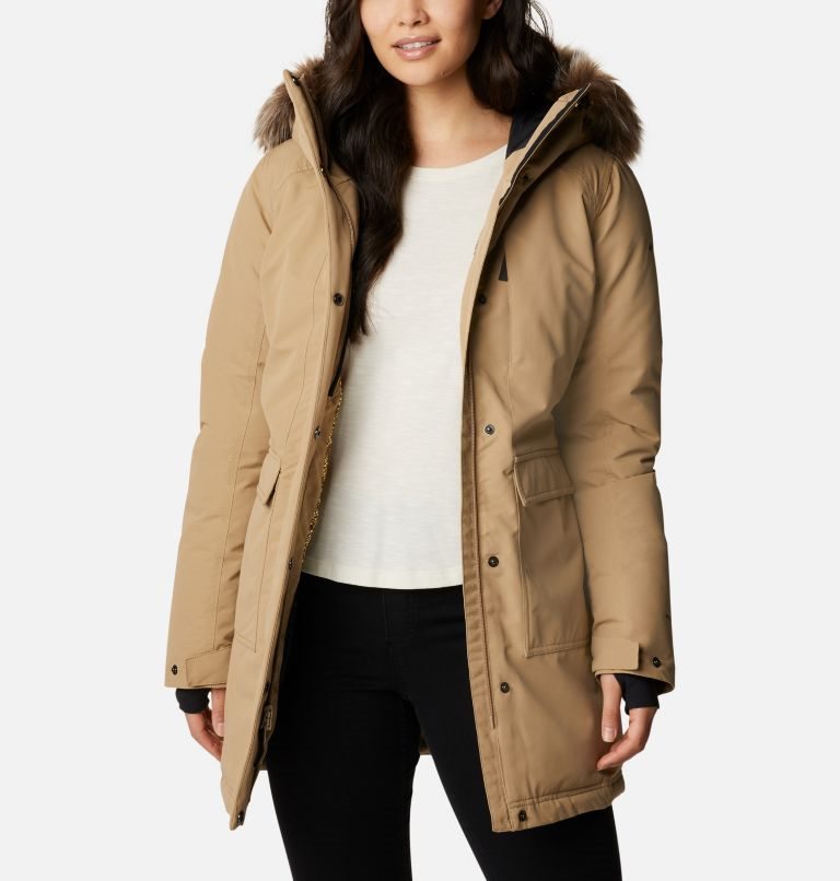 Women\'s Columbia Little Si Omni-Heat Infinity Insulated Parka Jackets Light Brown | CA-F1L65