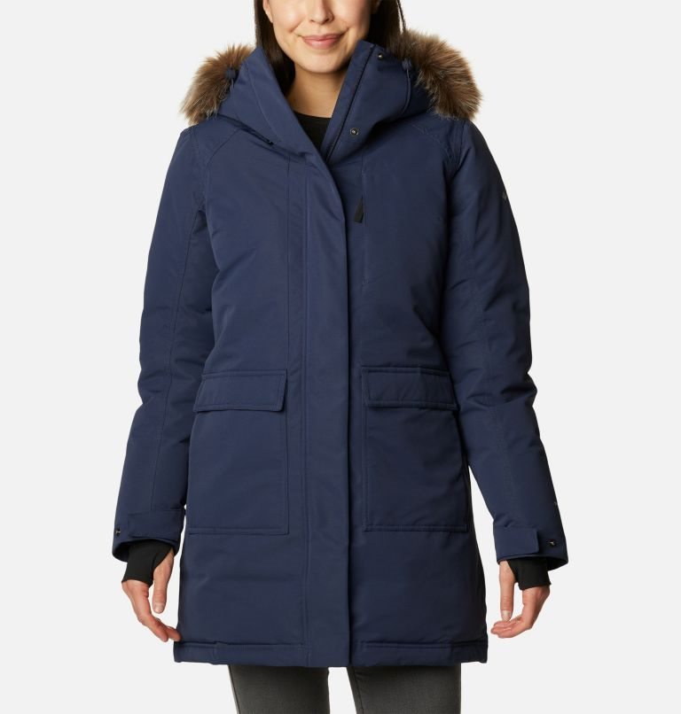 Women\'s Columbia Little Si Omni-Heat Infinity Insulated Parka Jackets Navy | CA-Z1A4L
