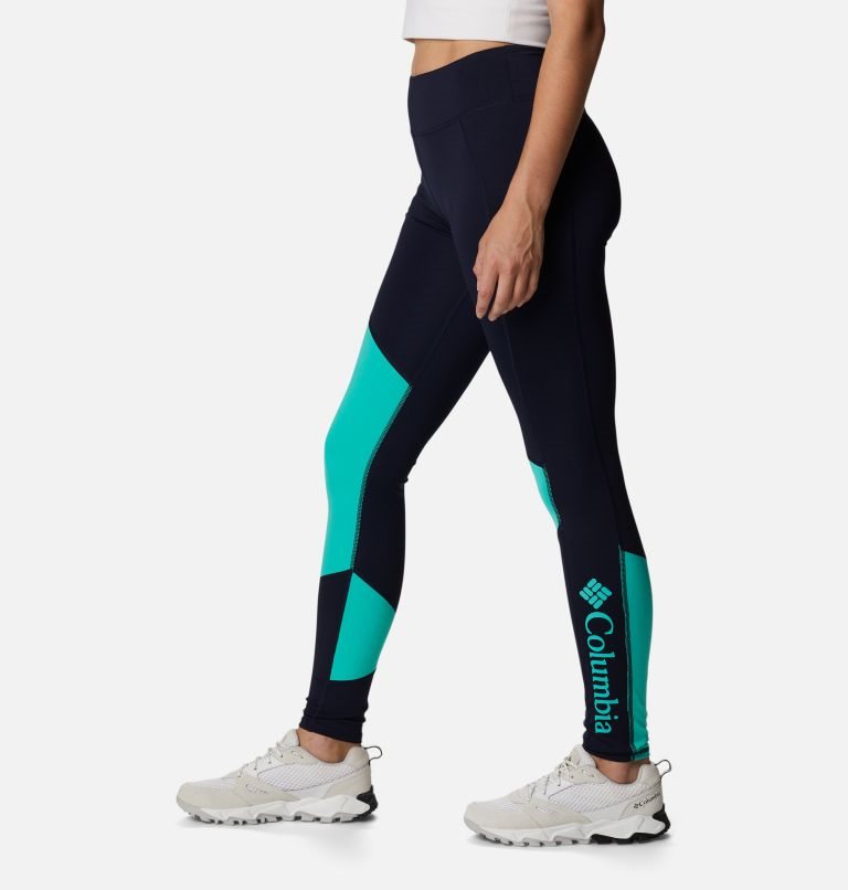 Women's Columbia Lodge Colorblock Tight Navy / Turquoise | CA-QA0LC