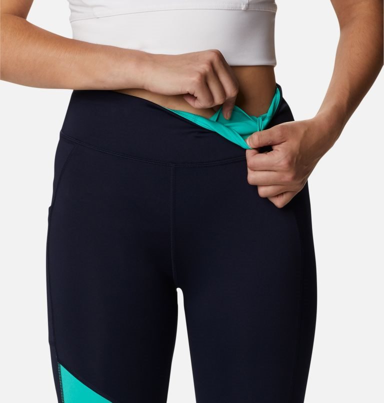Women's Columbia Lodge Colorblock Tight Navy / Turquoise | CA-QA0LC