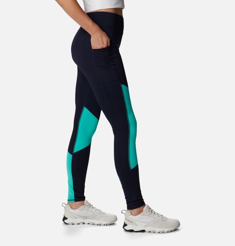 Women's Columbia Lodge Colorblock Tight Navy / Turquoise | CA-QA0LC