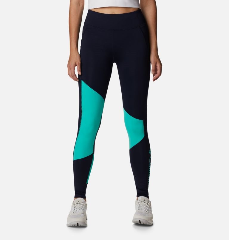 Women\'s Columbia Lodge Colorblock Tight Navy / Turquoise | CA-QA0LC