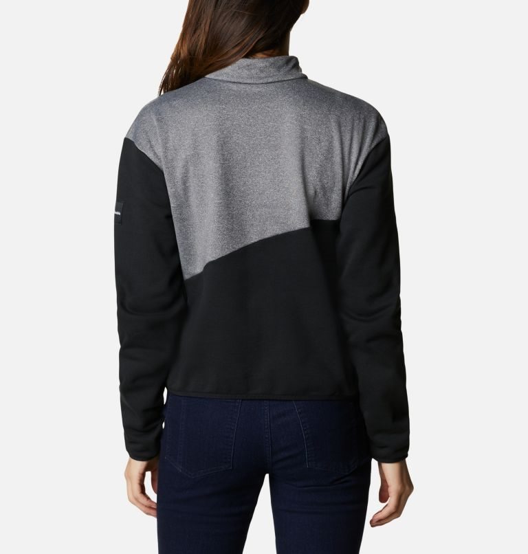 Women's Columbia Lodge Hybrid Sweatshirts Grey / Black | CA-V06CL