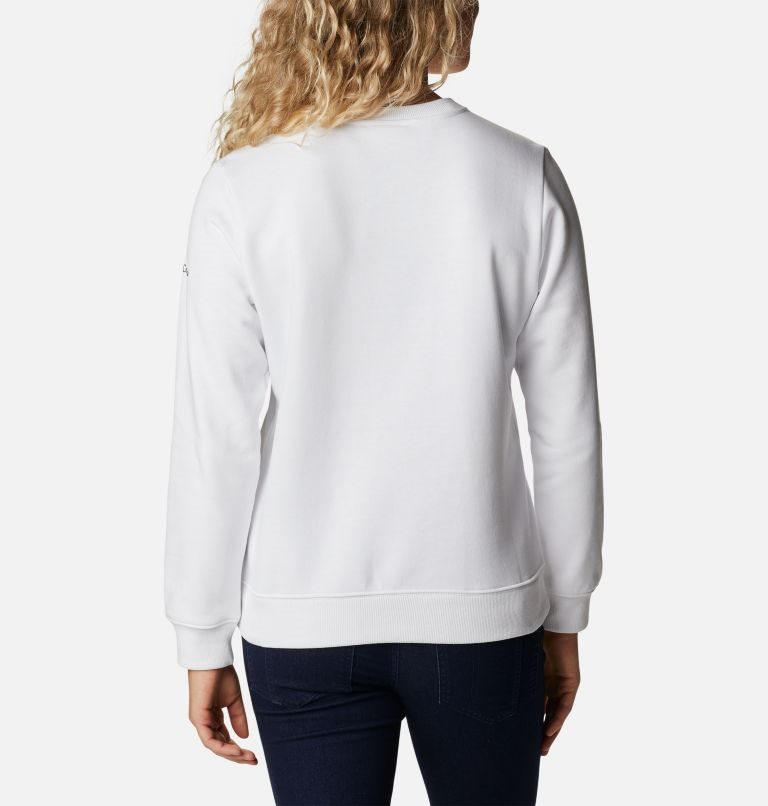 Women's Columbia Logo Crew Sweatshirts White | CA-I4C0A