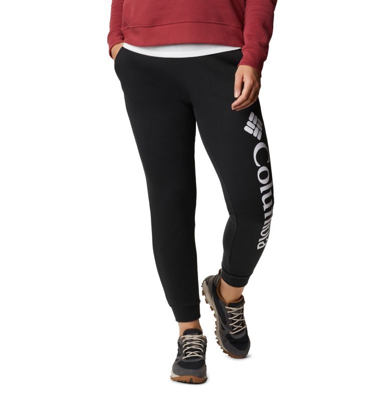 Women\'s Columbia Logo Fleece Jogger Black | CA-ZL86A