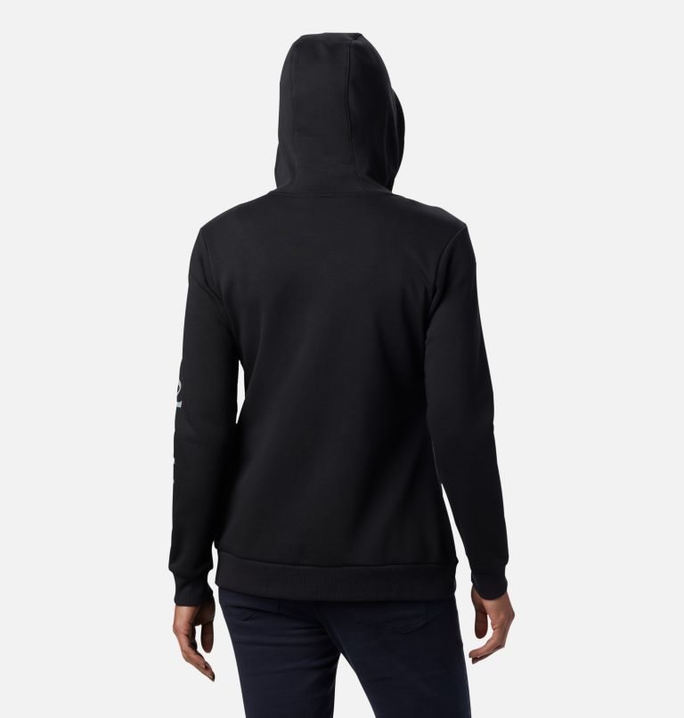 Women's Columbia Logo Full Zip Hoodie Black | CA-YL013