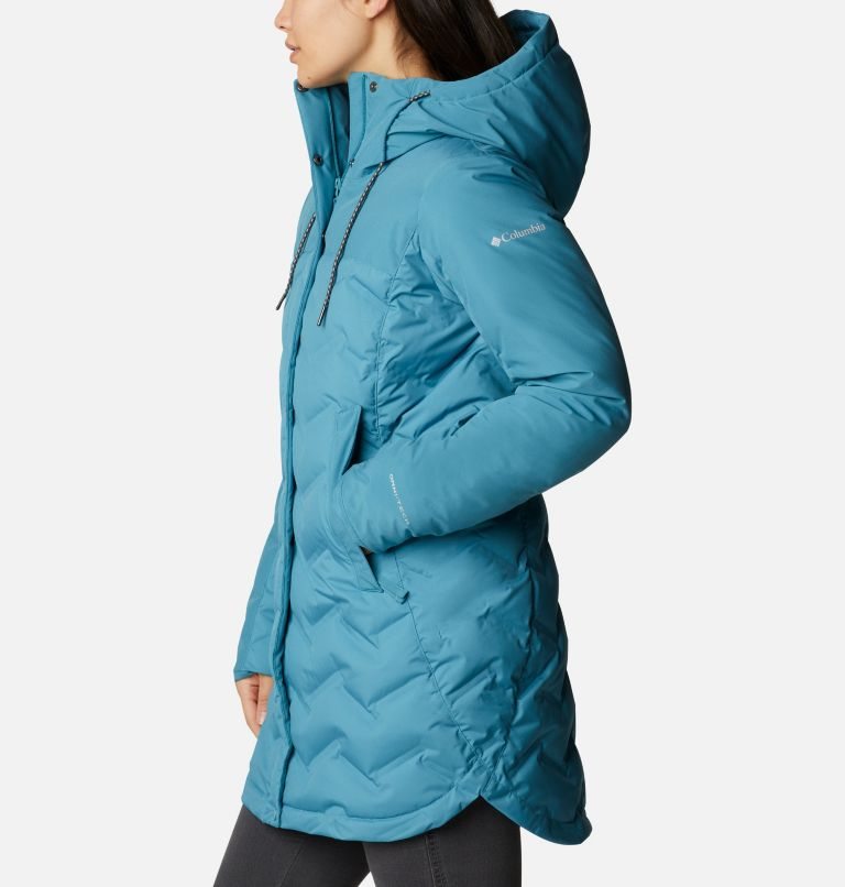 Women's Columbia Mountain Croo Long Down Jackets Turquoise | CA-CC854