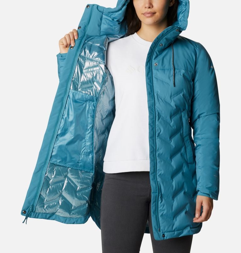 Women's Columbia Mountain Croo Long Down Jackets Turquoise | CA-CC854