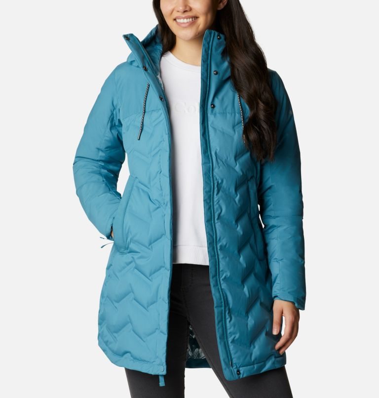 Women\'s Columbia Mountain Croo Long Down Jackets Turquoise | CA-CC854